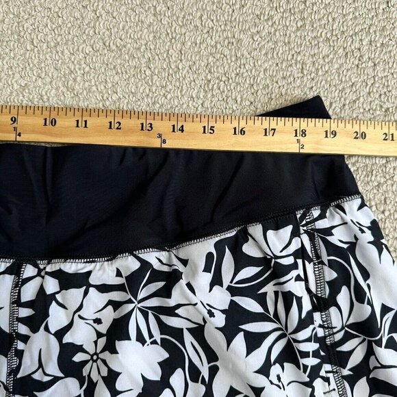 Lands End Swim Shorts Black White Floral 22W Quick Dry Stretch Pockets - Picture 8 of 10